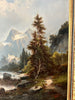 Tableau ancien représentant un paysage de montagne,