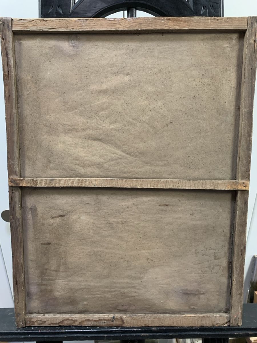 Peinture à l'huile ancienne d'époque Route d'Amden