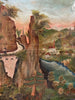Peinture à l'huile ancienne d'époque Route d'Amden