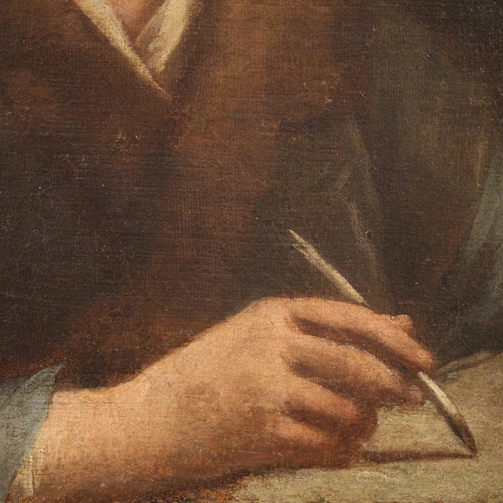 Peinture huile sur toile représentant le portrait d'une grande maîtrise picturale