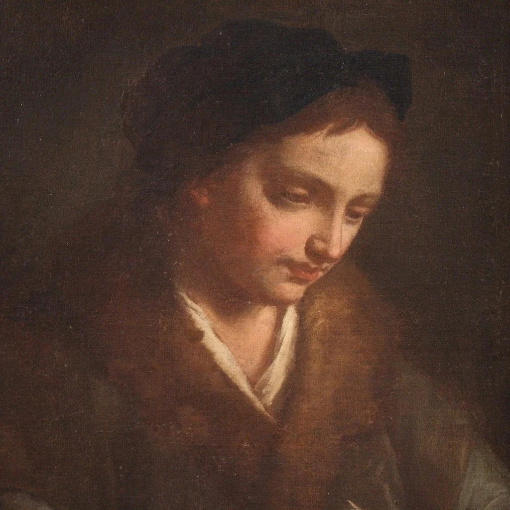 Peinture huile sur toile représentant le portrait d'une grande maîtrise picturale