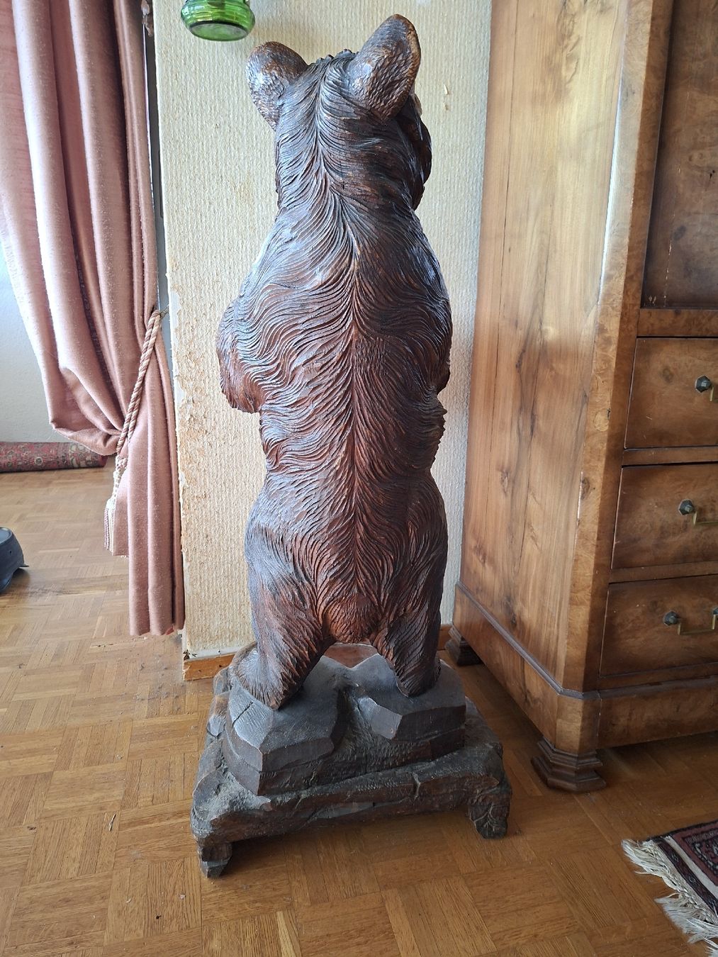Sculpture ancien en bois ours