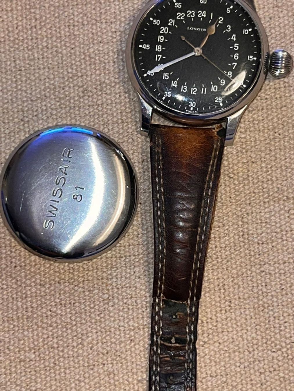 Montre Longines Swissair vintage d'occasion vers 1955