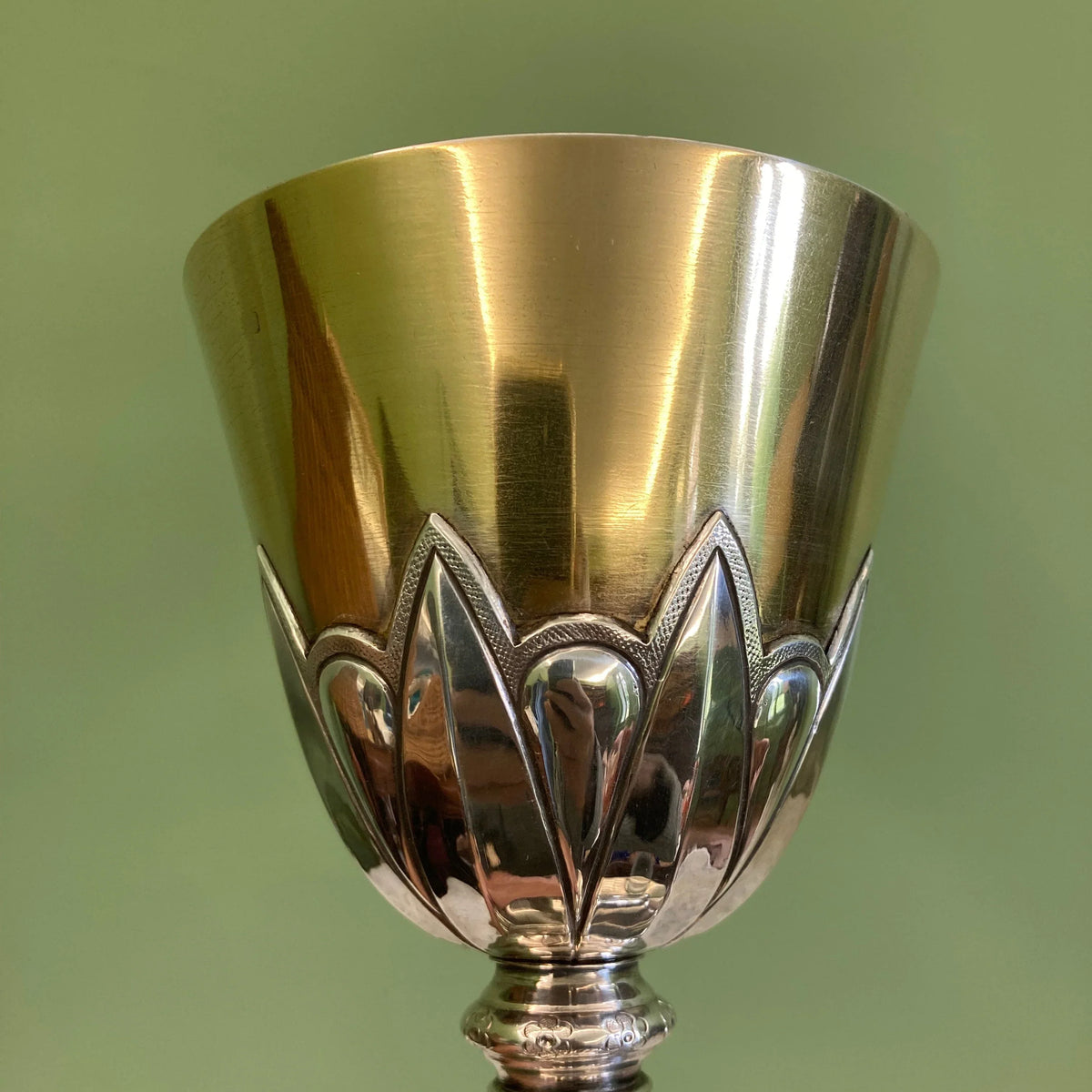 Calice néogothique argent massif et vermeil fin 19e.Maison Favier