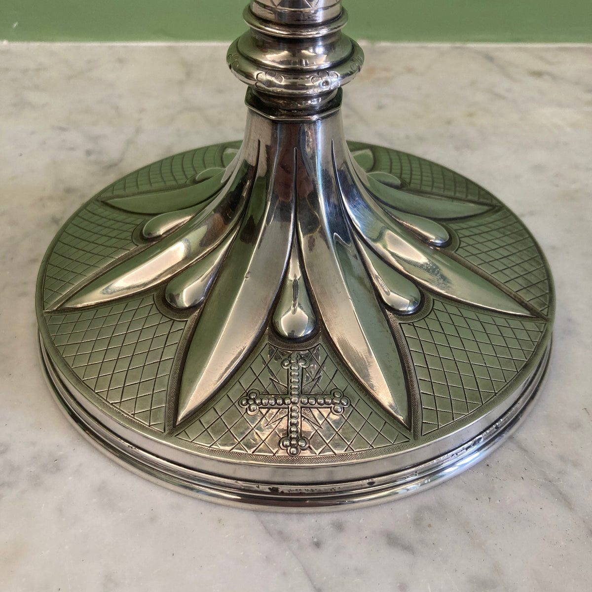 Calice néogothique argent massif et vermeil fin 19e.Maison Favier