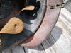 Casque à pointe modèle 1915 en cuir et métal gris
