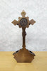 bénitier avec crucifix - Décoration d'autel catholique, support d'eau bénite mural ou de table, cadeau religieux