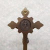 bénitier avec crucifix - Décoration d'autel catholique, support d'eau bénite mural ou de table, cadeau religieux