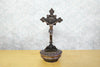 bénitier avec crucifix - Décoration d'autel catholique, support d'eau bénite mural ou de table, cadeau religieux