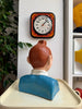 Buste vintage en plâtre peint à la main représentant Tintin