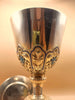 calice en argent doré , emaux , fleurdelysé , diamants fin XIX°