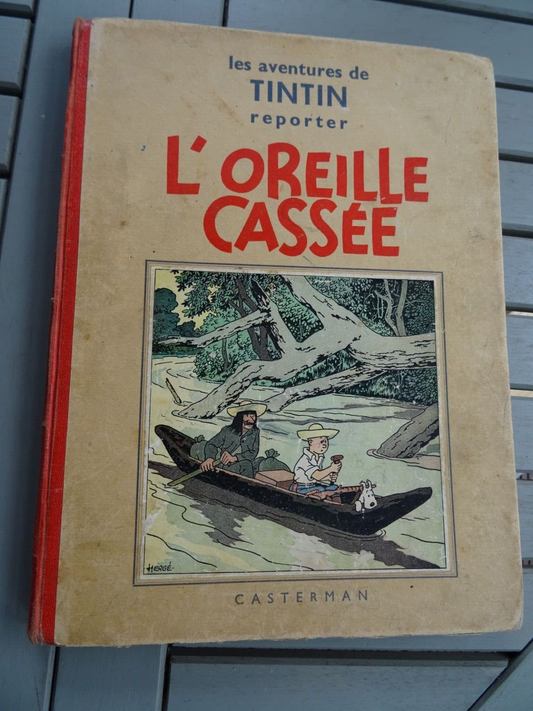 TINTIN l'oreille cassée A2 1937 EO noir et blanc HERGE