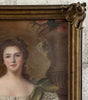 Tableau Ancien Portrait Jeune Femme Noblesse Royauté Peinture Grand Format 19ème