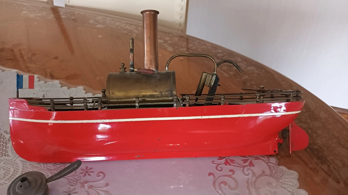 JOUET ANCIEN BATEAU VAPEUR VIVE