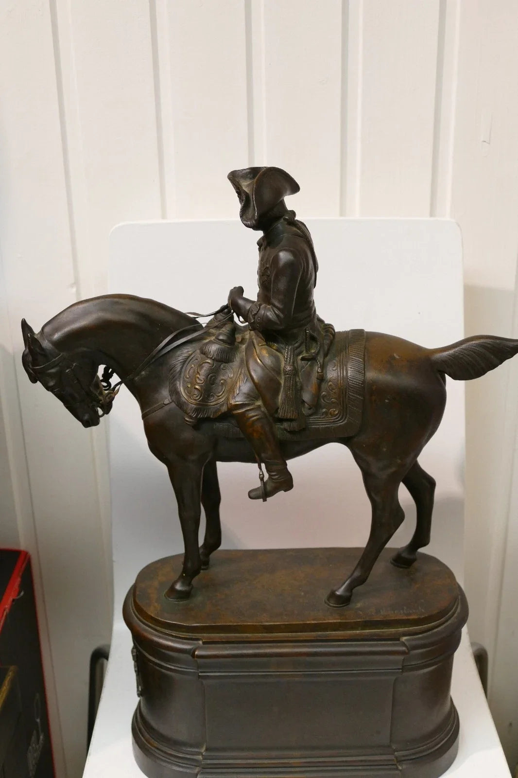 Sculpture ancienne en bronze de Rudolf Kaesbach (1873-1955). Napoléon à cheval