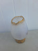 Rare Ancien Petit Vase Daum Nancy Gardeuse D Oies Verre Givré. Bordé D Or.