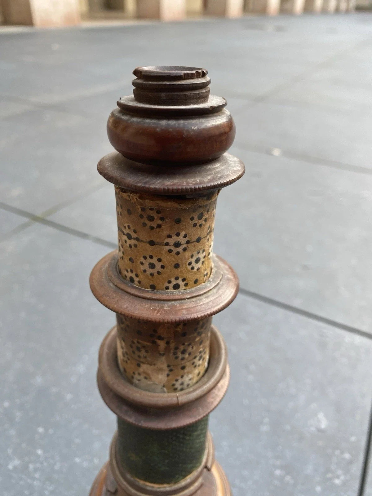 Ancien microscope en bois nuremberg époque xviiieme