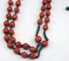 Ancien gros Chapelet en perles de corail facettées et argent massif poids 36 G