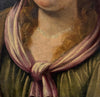 Tableau Ancien Huile Portrait Femme Reine Bijoux Renaissance Fontainebleau XVIe