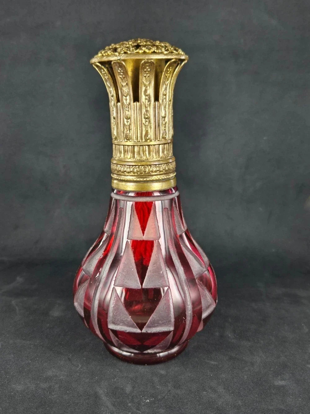 Ancienne lampe berger en cristal de Saint Louis signée