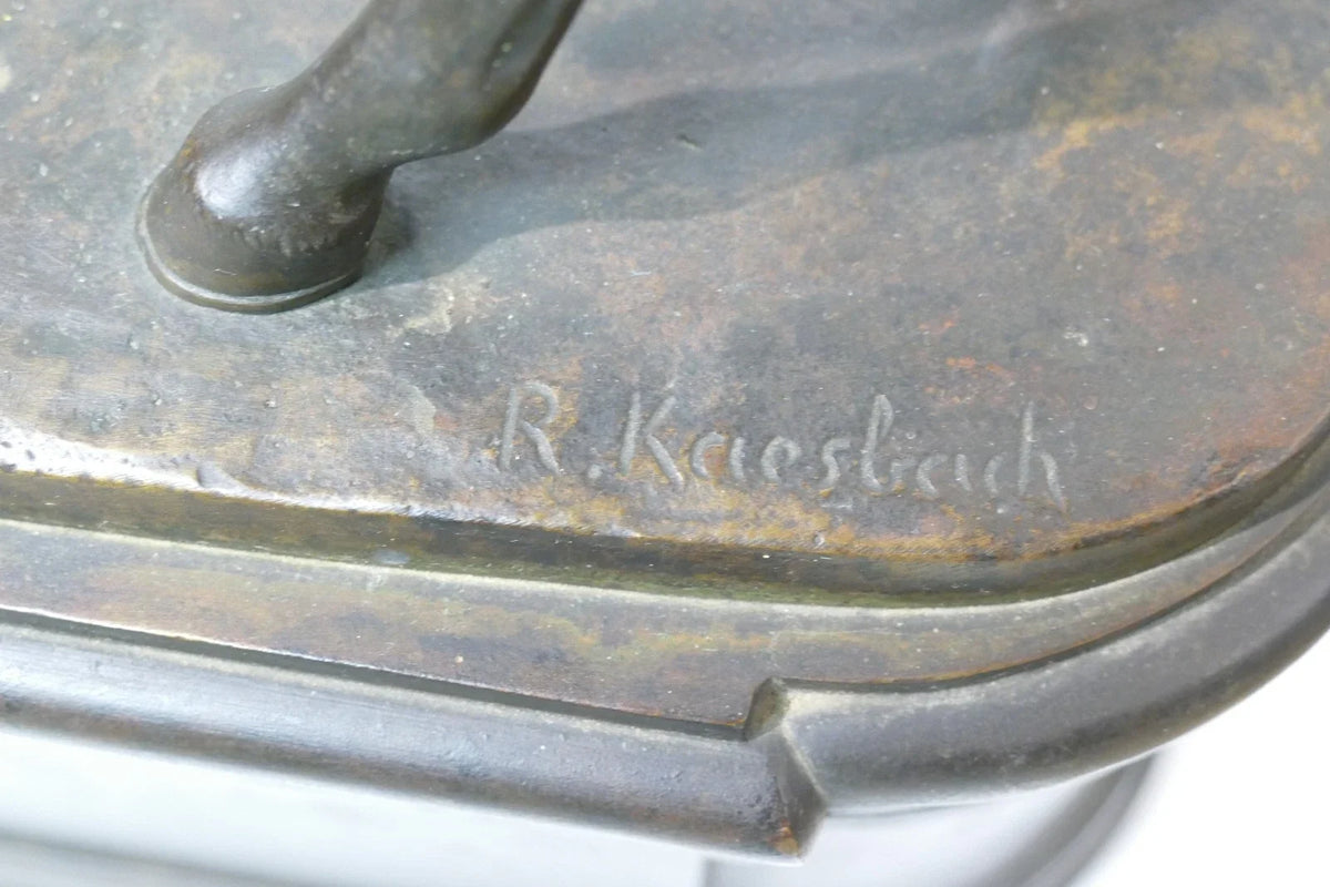Sculpture ancienne en bronze de Rudolf Kaesbach (1873-1955). Napoléon à cheval