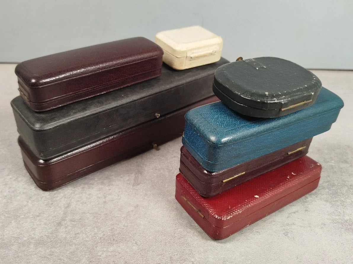 Lot de 8 boites ecrin rangement bijoux montres bijouterie joaillerie velour e44