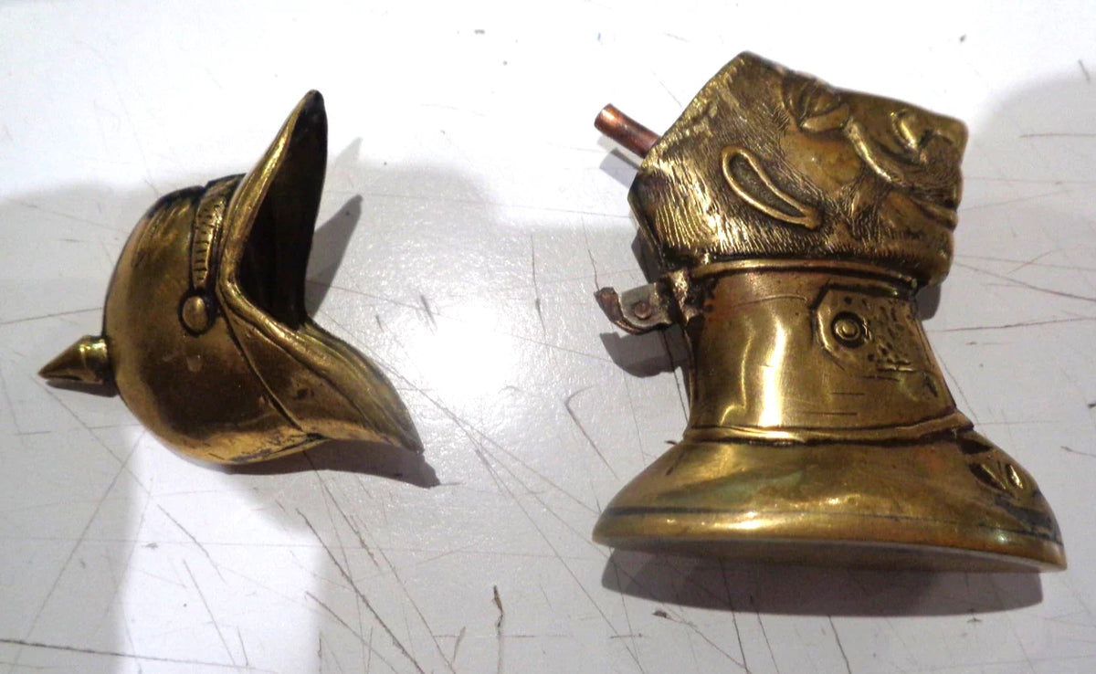 Briquet artisanat de tranchée représentant le kaiser en caricature