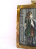 Belle MINIATURE XIXe, dans le gout du XVIIIe. Scène d'intérieur. CADRE en BRONZE