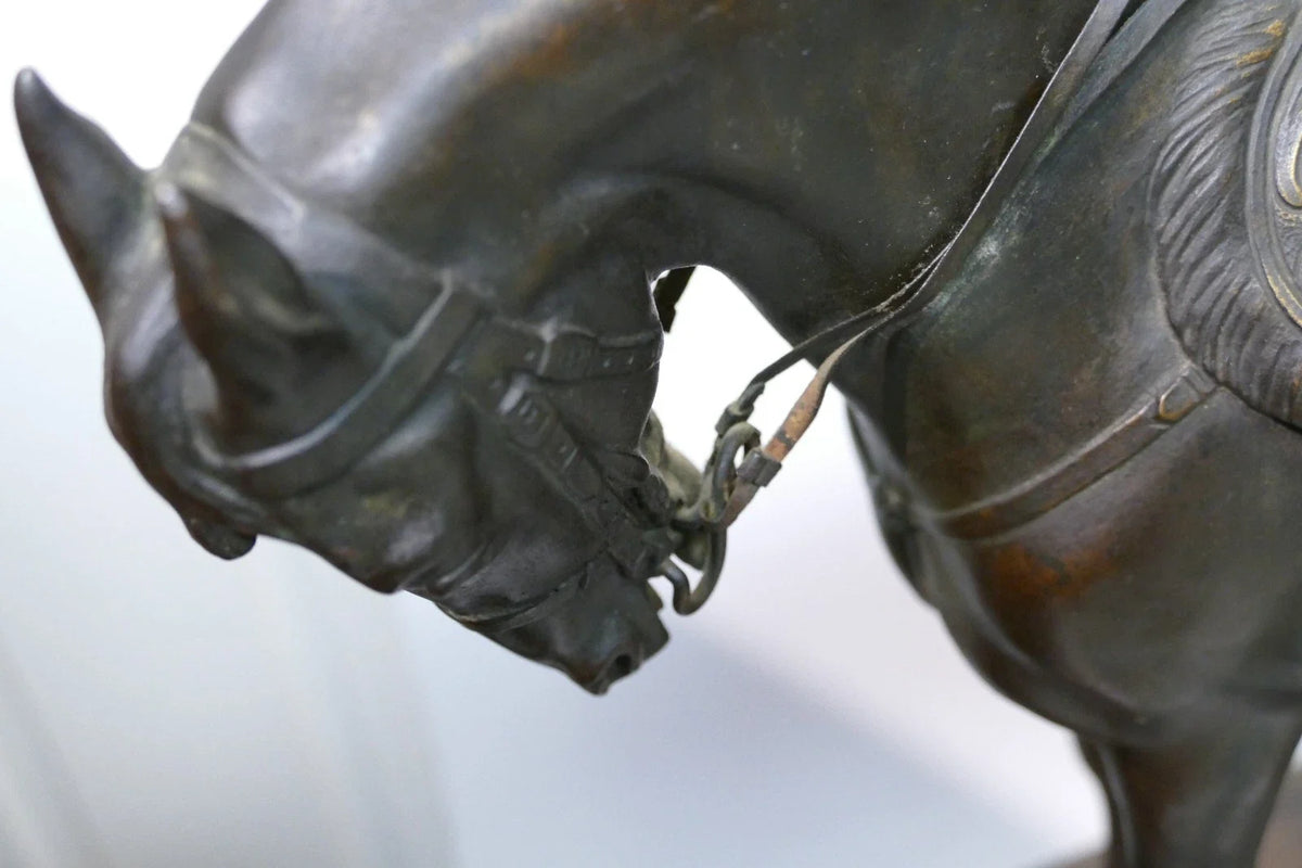 Sculpture ancienne en bronze de Rudolf Kaesbach (1873-1955). Napoléon à cheval