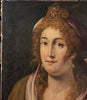 Tableau Ancien Huile Portrait Femme Reine Bijoux Renaissance Fontainebleau XVIe