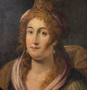 Tableau Ancien Huile Portrait Femme Reine Bijoux Renaissance Fontainebleau XVIe