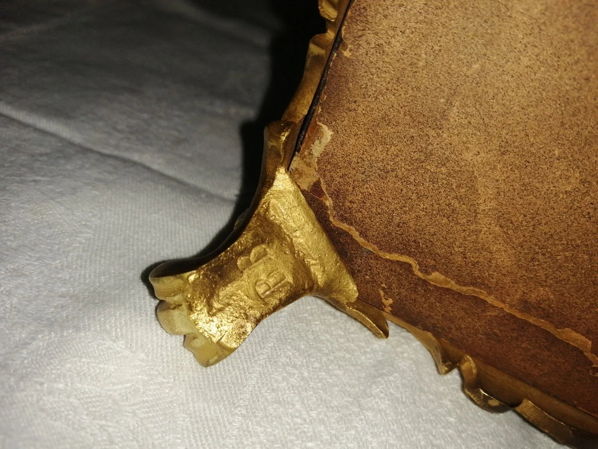 Coffret de table placage écailles style Louis XV Signé Rischmann Pau