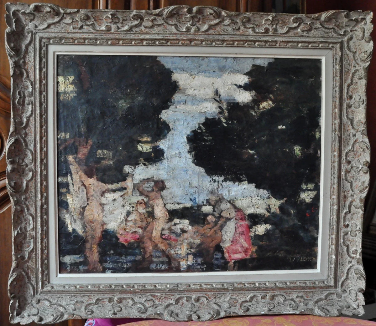 Toile louis leydet les baigneuses école provençale