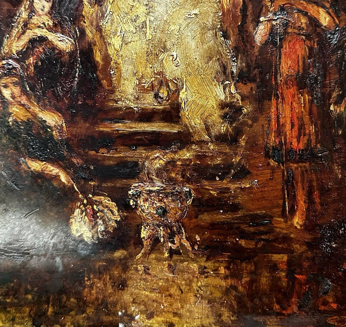MONTICELLI Adolphe Tableau Ancien Scène Biblique Royale Princesse Peinture 19ème