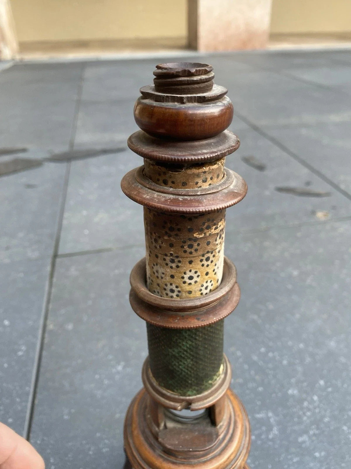 Ancien microscope en bois nuremberg époque xviiieme