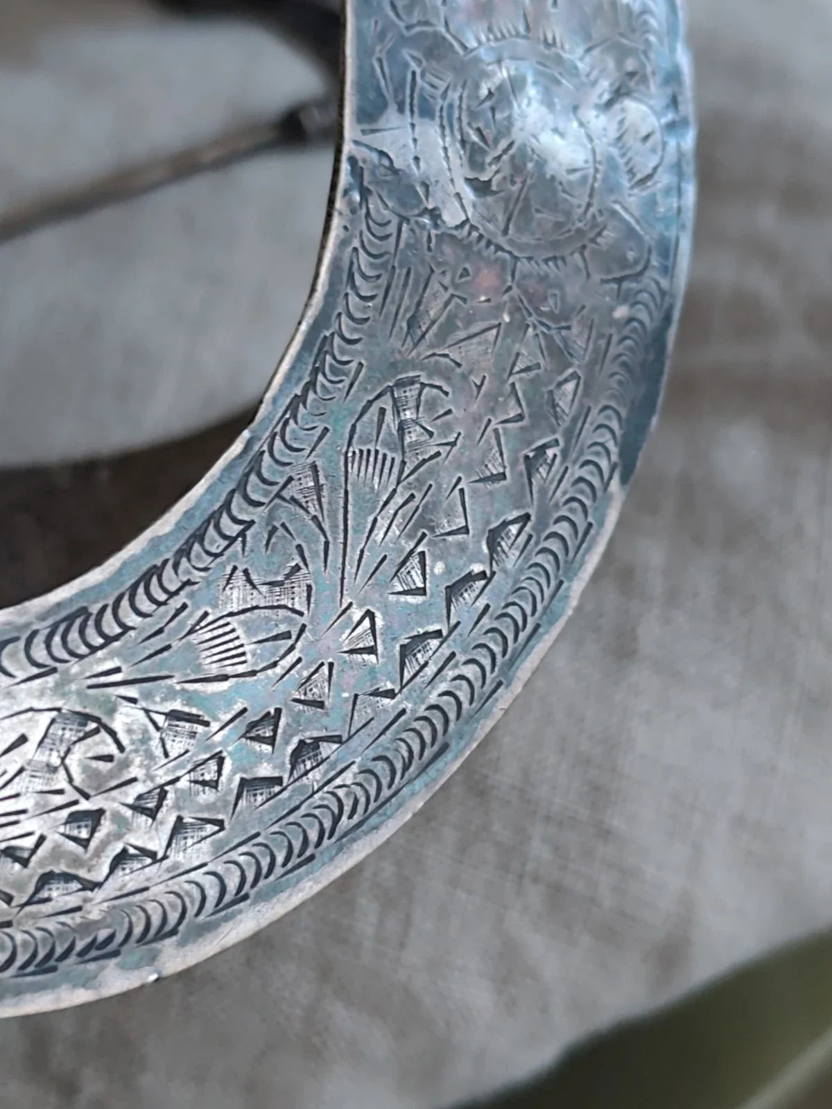 Ancienne paire de fibules berbère argent massif poinçons