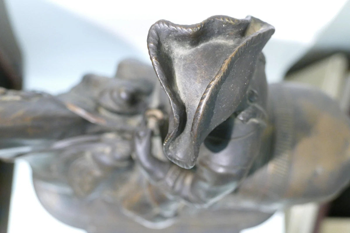 Sculpture ancienne en bronze de Rudolf Kaesbach (1873-1955). Napoléon à cheval