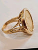 Bague ancienne en or jaune 18 carats avec un Napoléon