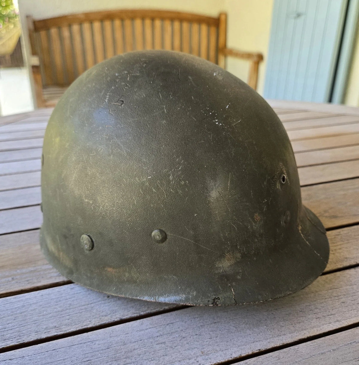 Casque US M1 ww2 de sergent à pattes fixes