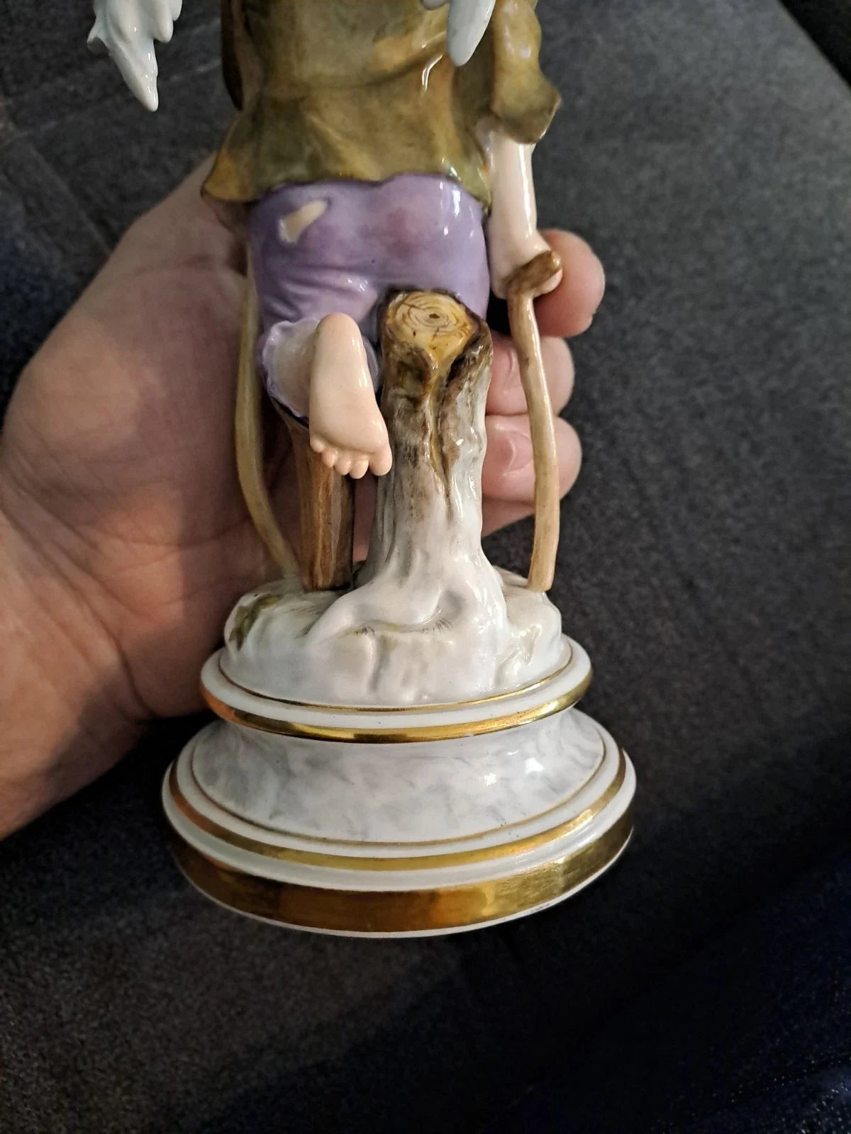 Ancien Sujet Sculpture Ange Statue Porcelaine Meissen Germany 18ème 19ème