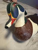 Canard mandarin en bois massif sculpté, leurre vintage du capitaine harry jobes