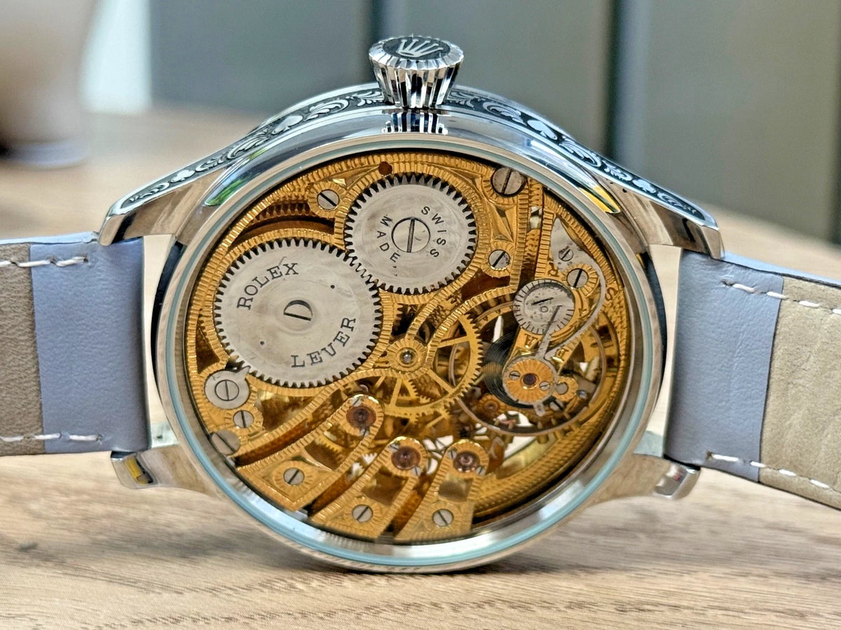 AUTHENTIQUE MOUVEMENT À LEVIER ROLEX ANNÉES 1920 DANS UN ÉTUI NEUF DE QUALITÉ, ENTIÈREMENT RÉVISÉ.