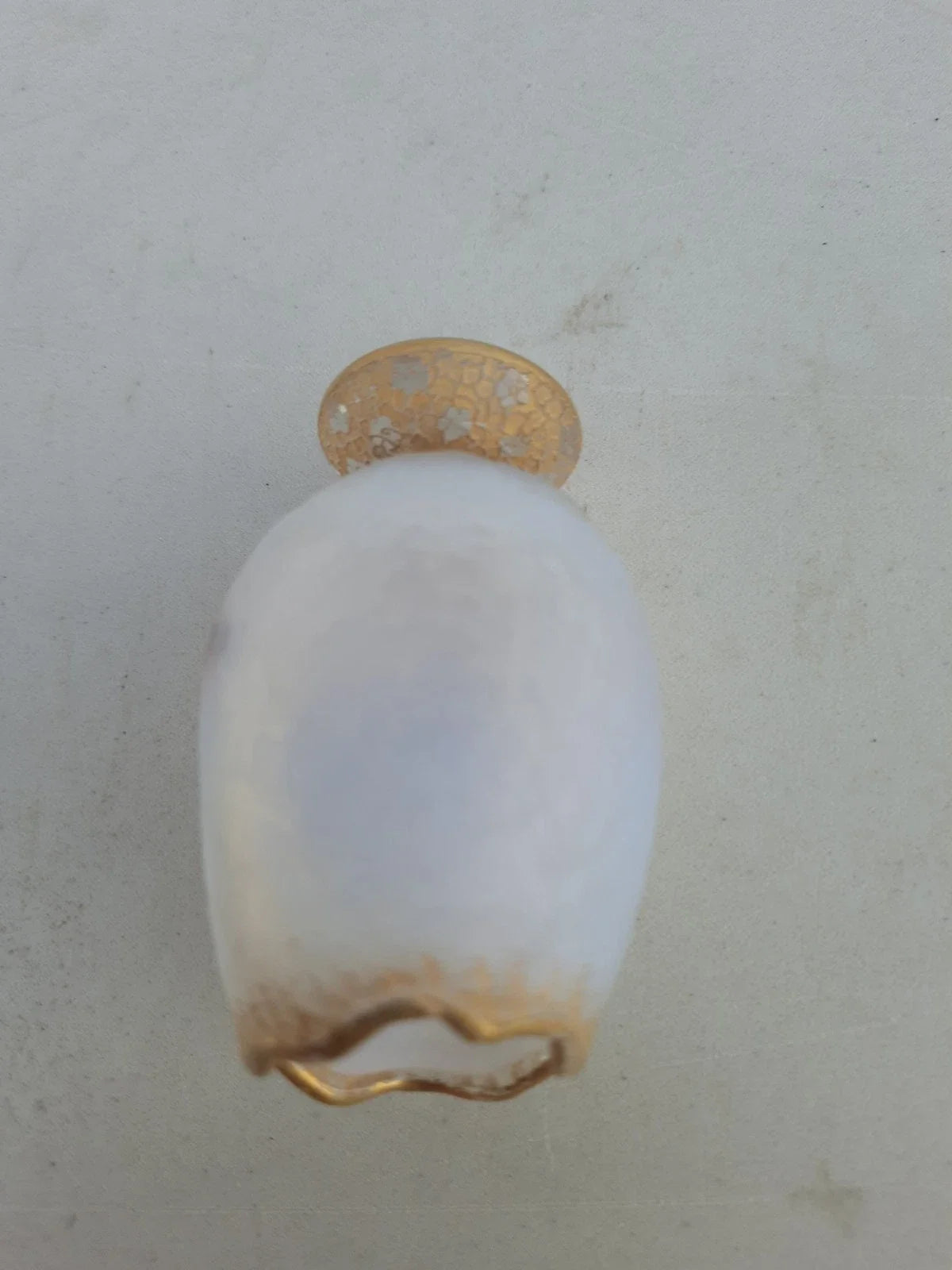 Rare Ancien Petit Vase Daum Nancy Gardeuse D Oies Verre Givré. Bordé D Or.