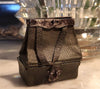 Rare et ancien sac de voyage en cuir de poupée Bleuette Jumeau Bru 1900 HT