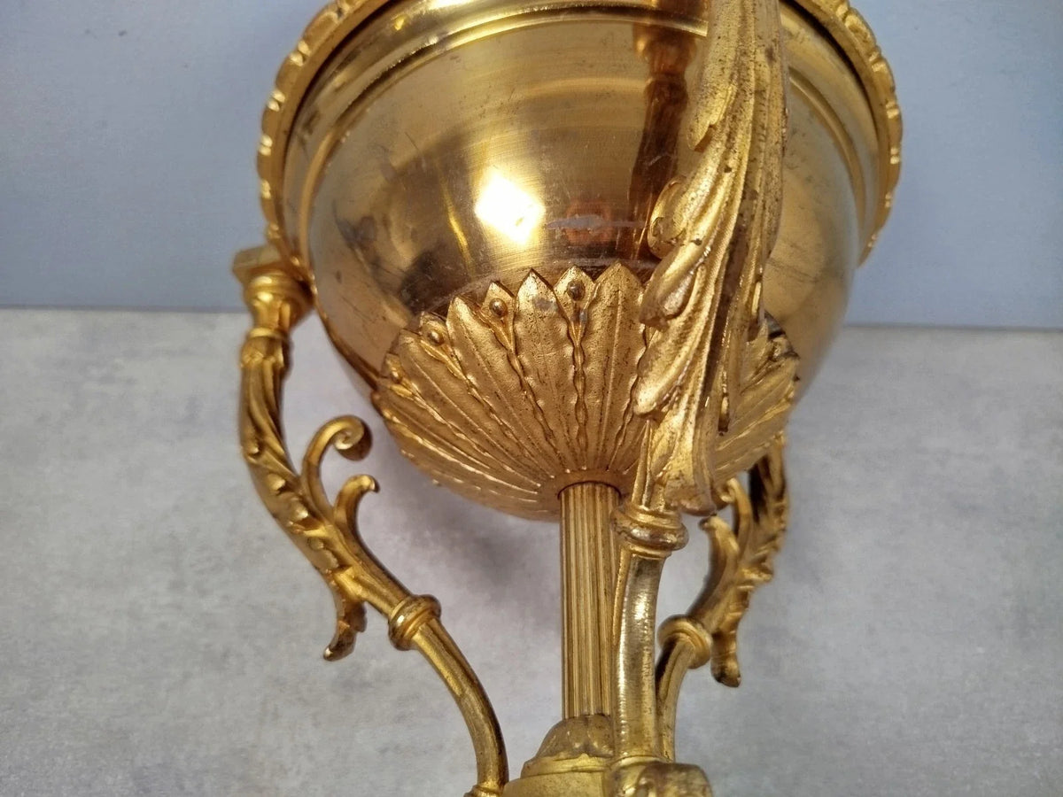 Grand PIED de LAMPE en Athenienne Cassolette Huile Petrole Brule-Parfum XIXe P51