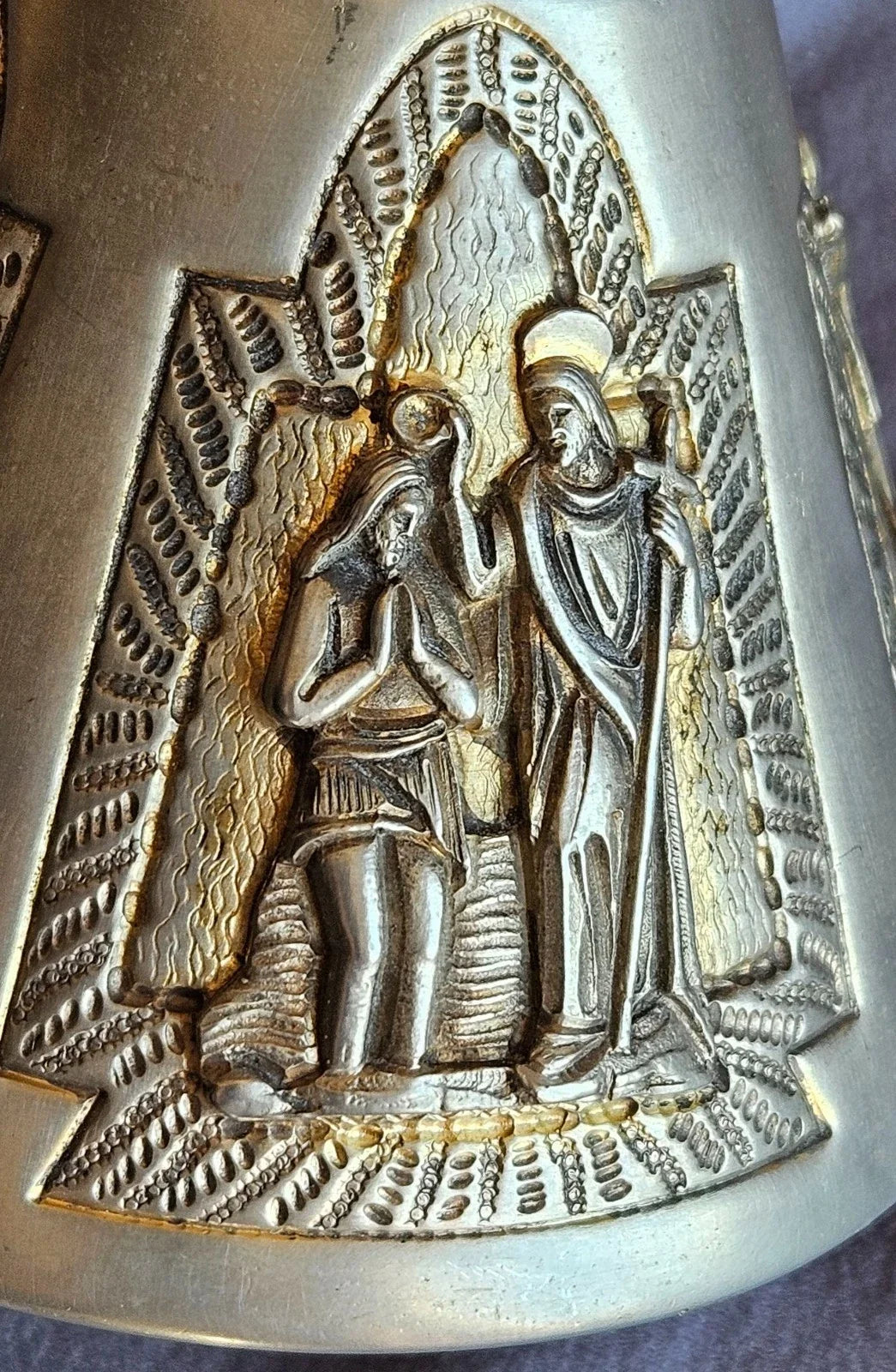 Calice italien en argent massif et restes de dorure  vermeil