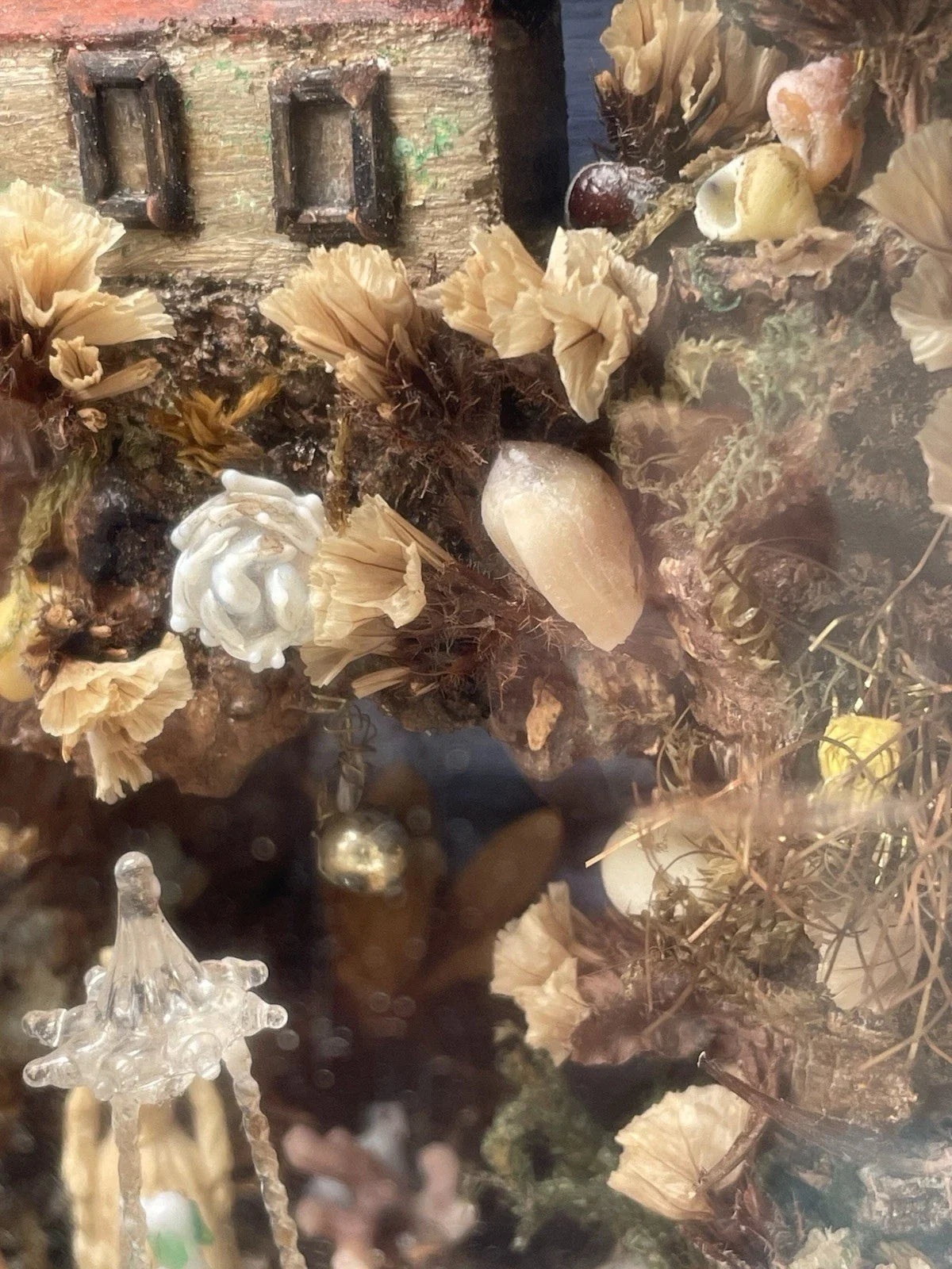 Diorama Verre filé Nevers 19è XIXè Art populaire Paysage Animaux Curiosité Rare