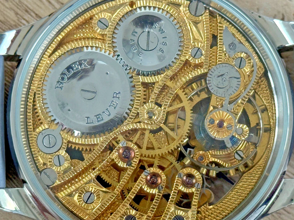 AUTHENTIQUE MOUVEMENT À LEVIER ROLEX ANNÉES 1920 DANS UN ÉTUI NEUF DE QUALITÉ, ENTIÈREMENT RÉVISÉ.