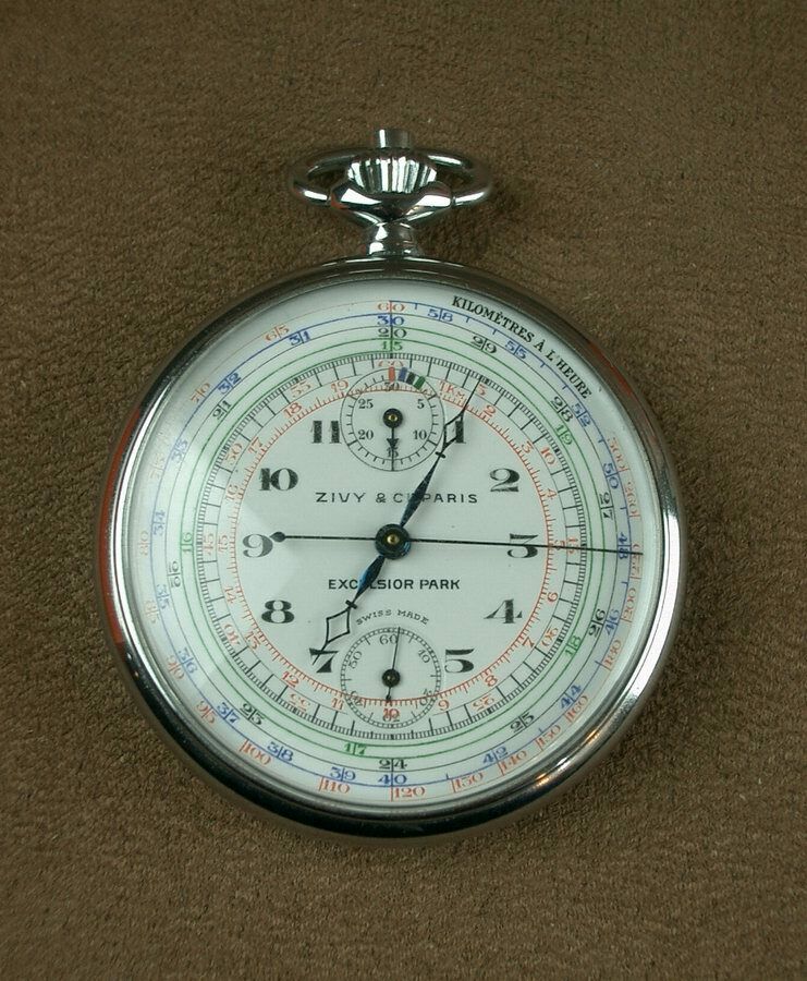 Ancienne montre a gousset chronographe suisse zivy & cie