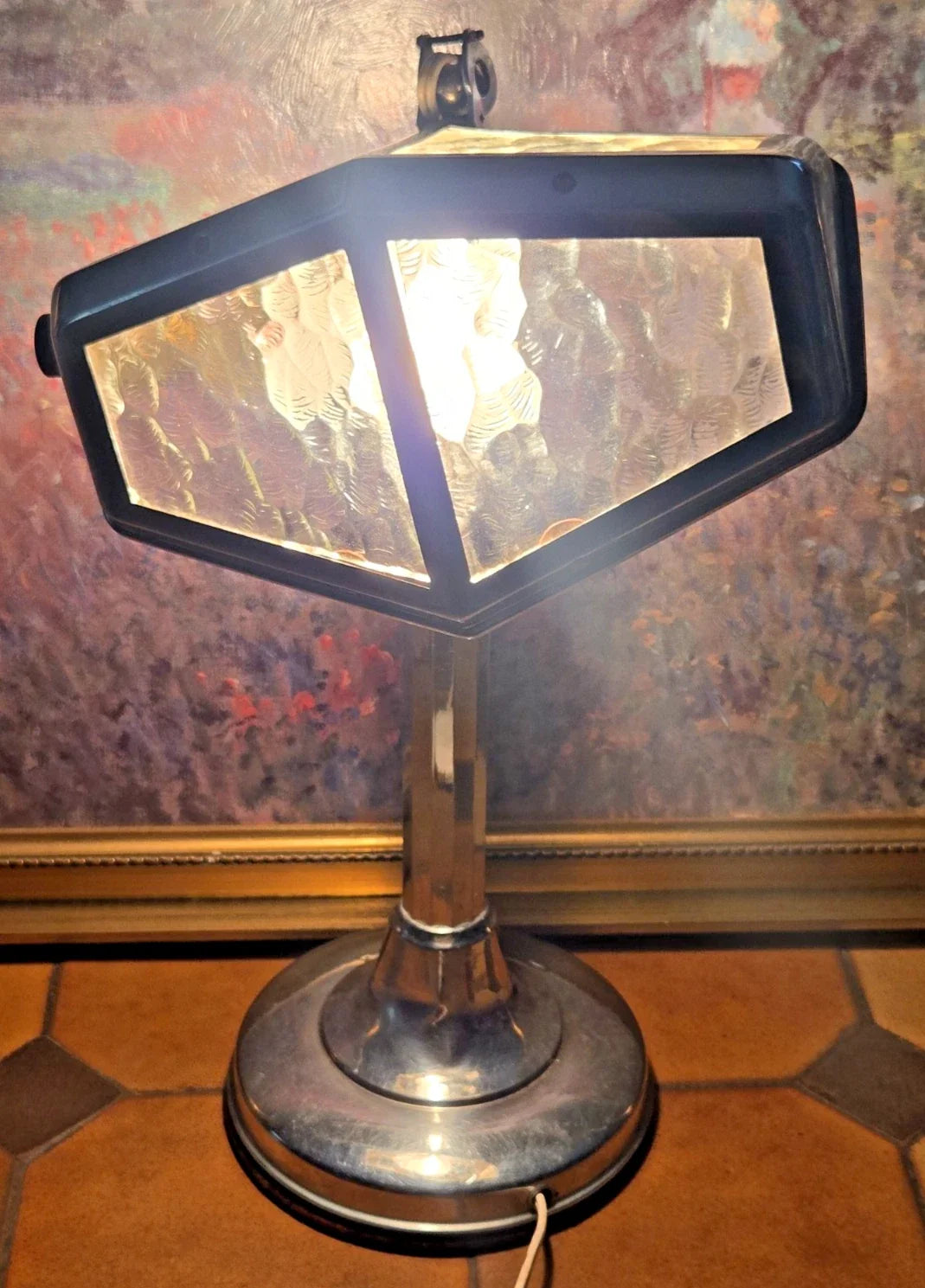 Belle lampe de bureau ancienne chromée pirouett